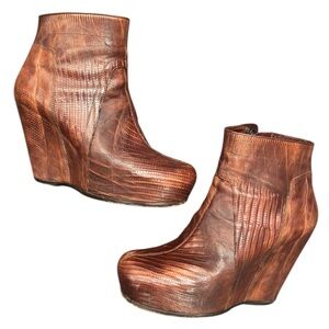 Rick Owens wedge platform booties Sz. 38
